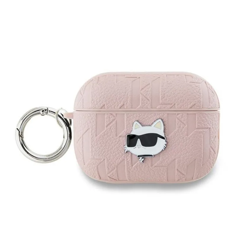 Puzdro Karl Lagerfeld Monogram Choupette Head pre AirPods Pro 2 - ružové