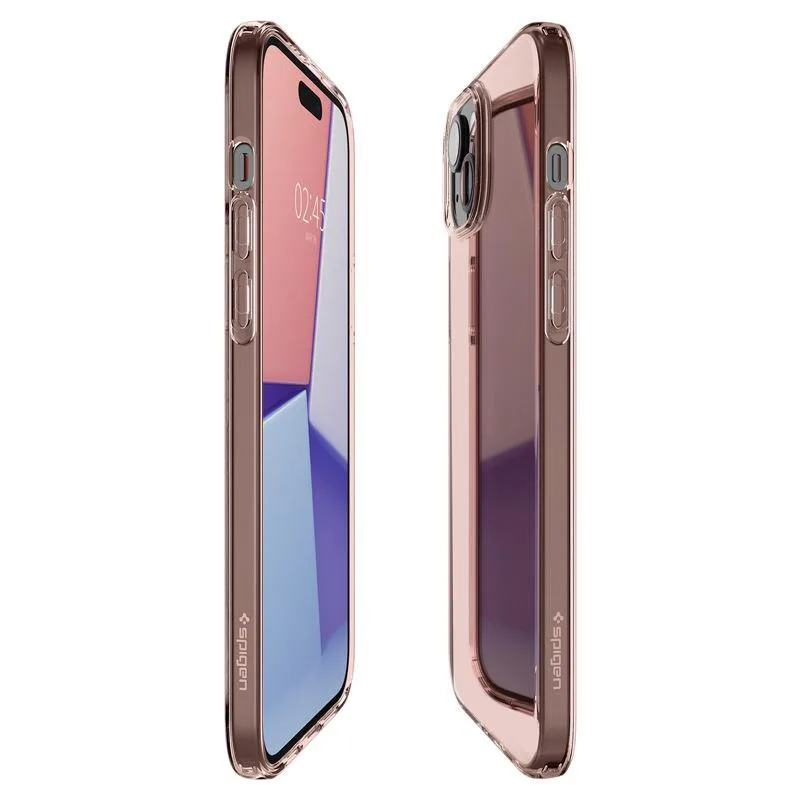 Puzdro Spigen Crystal Flex na iPhone 15 Plus – ružové/priehľadné