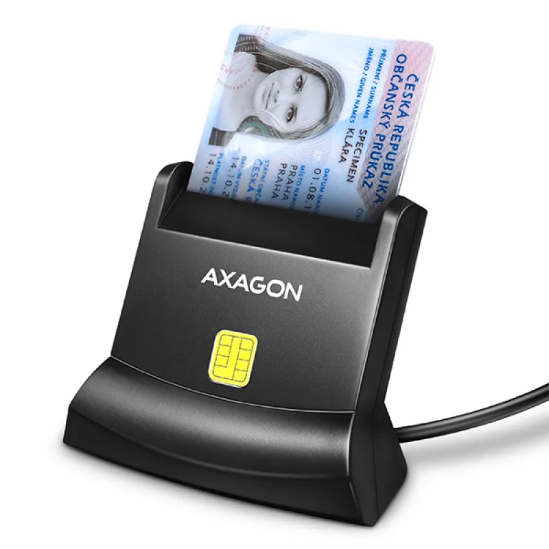 AXAGON CRE-SM4N, USB-A StandReader čítačka kontaktných kariet Smart card …