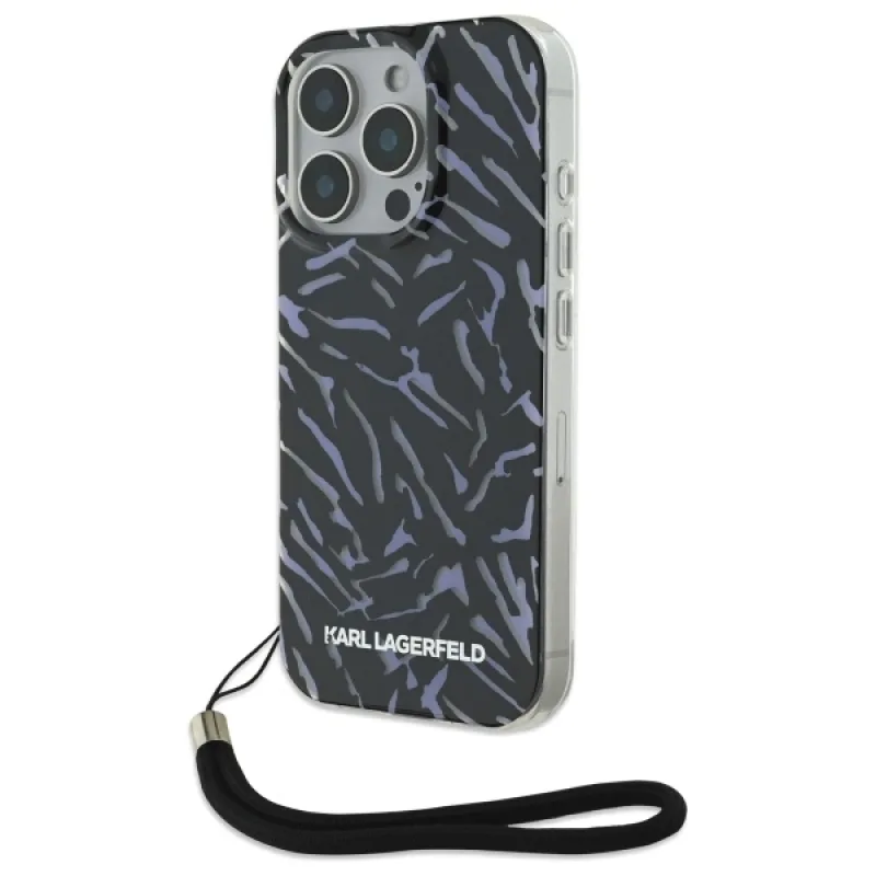 Karl Lagerfeld Zebra s puzdrom iPhone 16 Pro Max Cord – fialové