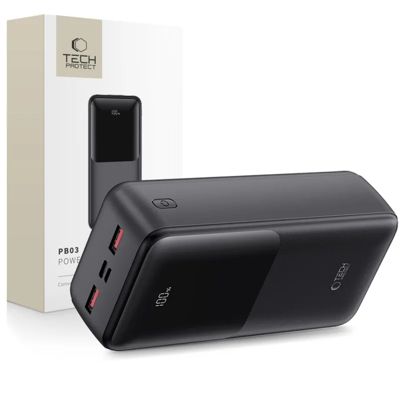 Powerbanka Tech-Protect PB03 30000mAh 22,5W - čierna