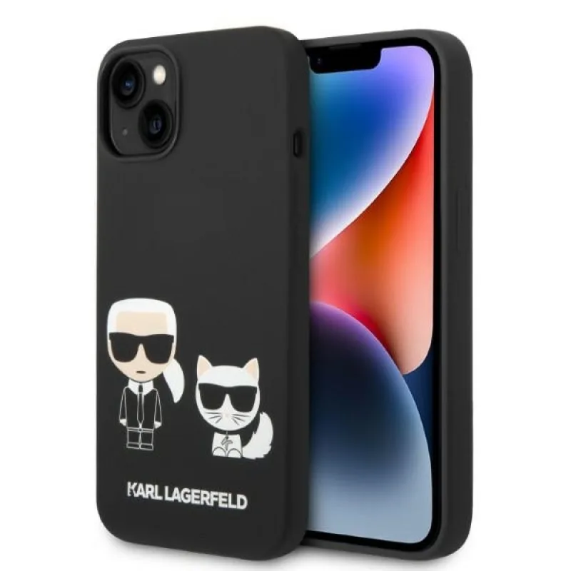 Karl Lagerfeld KLHMP14MSSKCK iPhone 14 Plus 6,7 "pevné puzdro čierne / čierne Tekutý silikón Karl & Choupette Magsafe