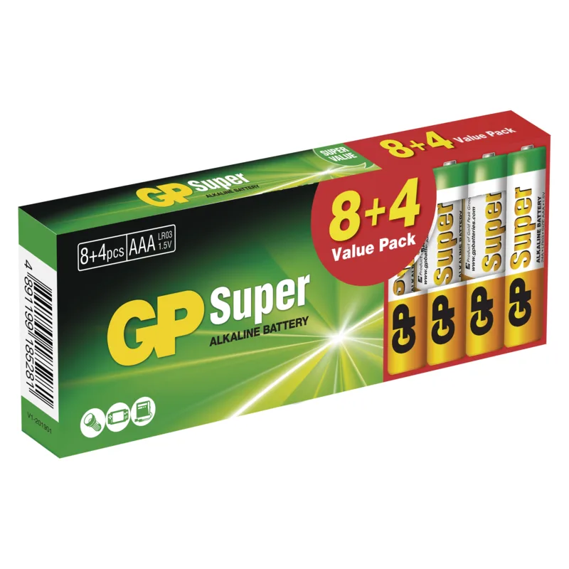 EMOS GP alkalická batéria SUPER AAA (LR03) 8+4DB B1310T2