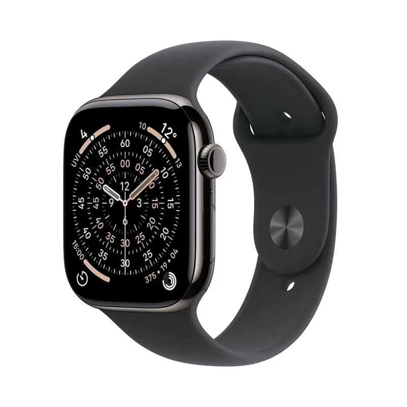 Apple Watch Series 11 GPS + Cellular 42mm Bridlicový sivý titán s čiernym športovým remienkom - S/M