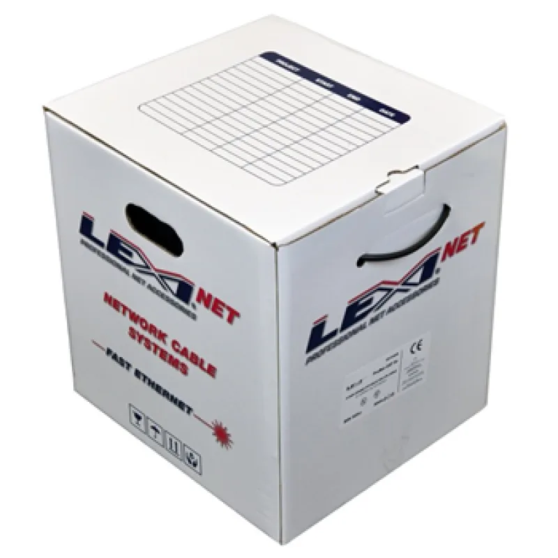 LEXI kábel FTP, Cat5E, drôt, OUTDOOR PE, Fca, samoodvíjecí box 305m - čierna