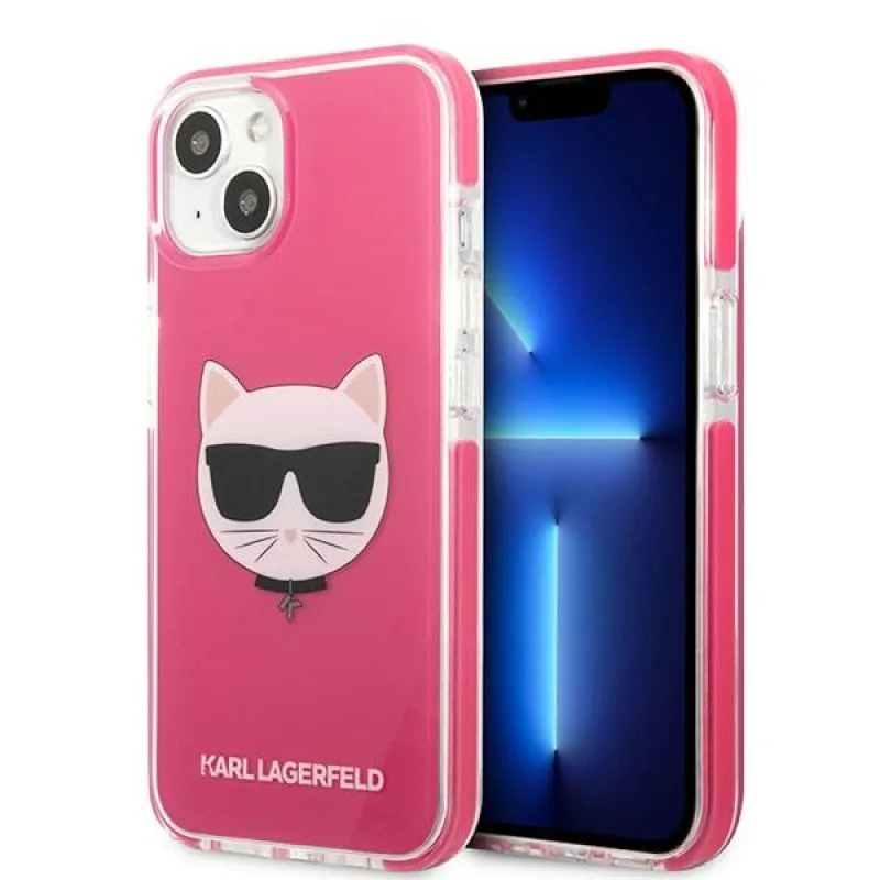 Puzdro Karl Lagerfeld Choupette Head na iPhone 13 mini - fuchsjowy
