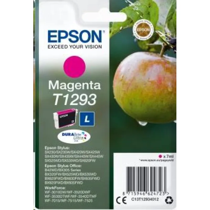 Atramentová tyčinka EPSON Singlepack "Apple" Magenta T1293 DURABrite…
