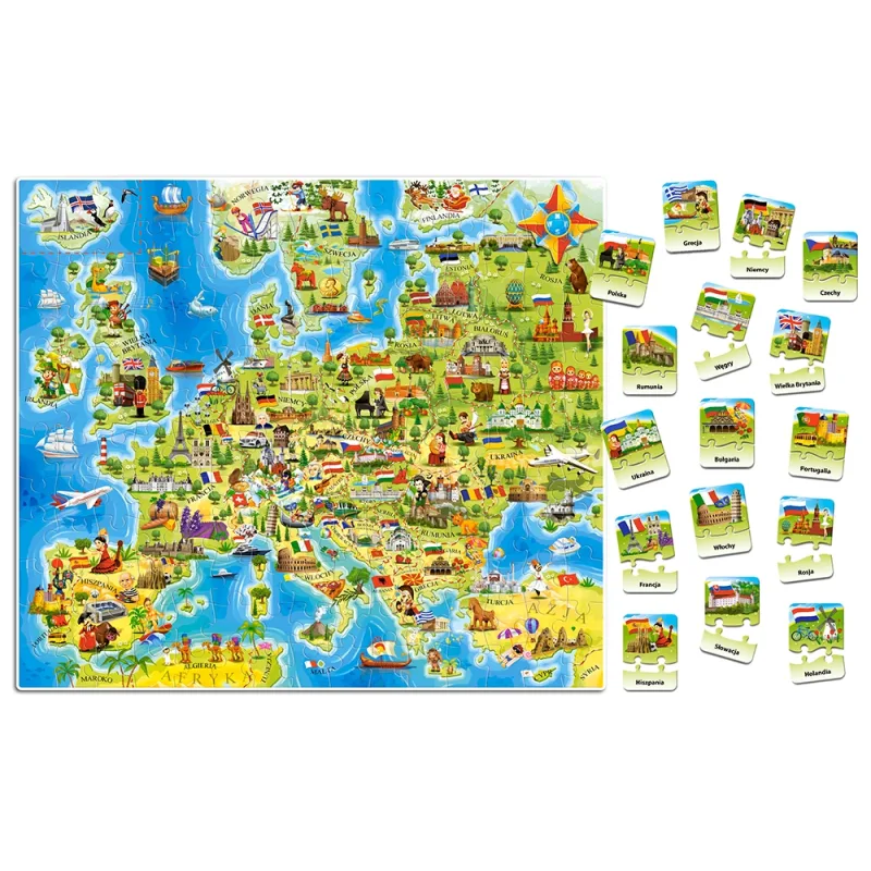 Castorland Vzdelávacie puzzle mapa Európy 212 dielikov