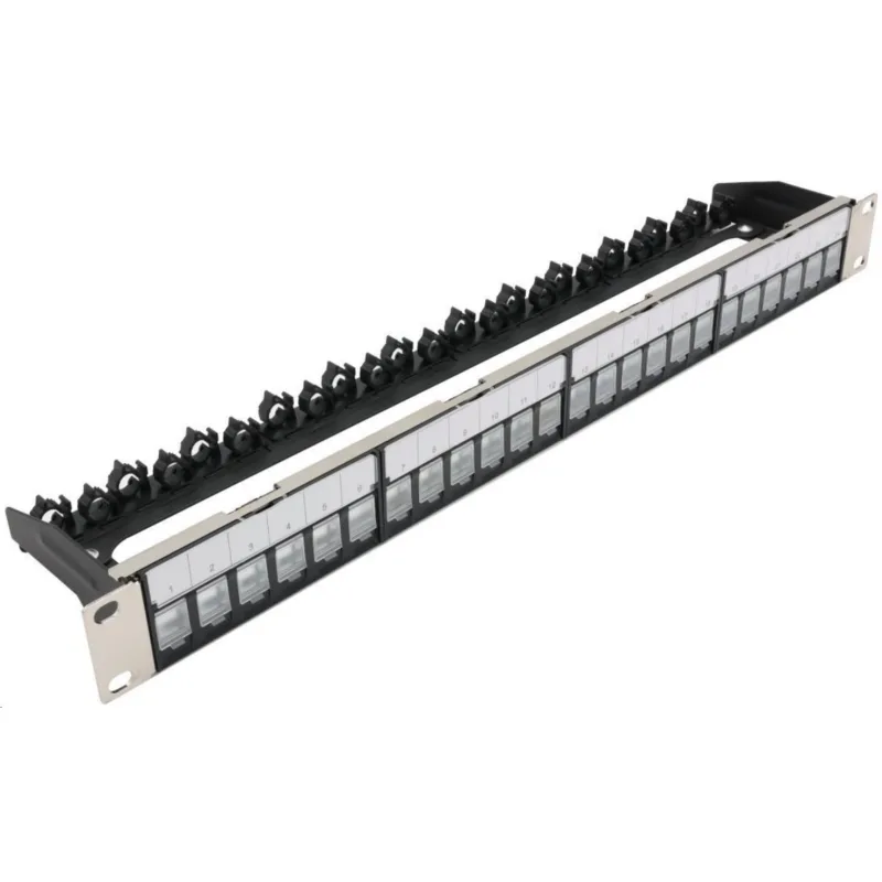 19" modulární stíněný patch panel XtendLan 24port, 4x demontovatelný…
