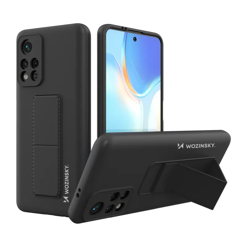 Wozinsky Kickstand Case silikónové puzdro so stojančekom pre Xiaomi Redmi Note 11S / Note 11 čierne