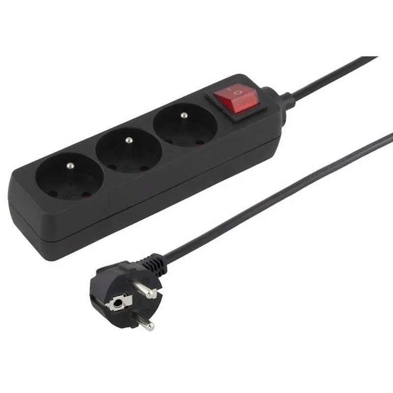 Konnoc DX-3FS 3m trojzásuvka s vypínačem ČERNÁ 434354,00