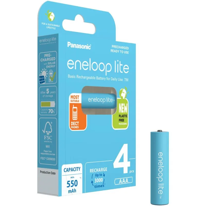 PANASONIC HR03 AAA 4LCCE/ 4BE ENELOOP LITE N, 550 mAh (Blistr 4ks) 4LCCE…