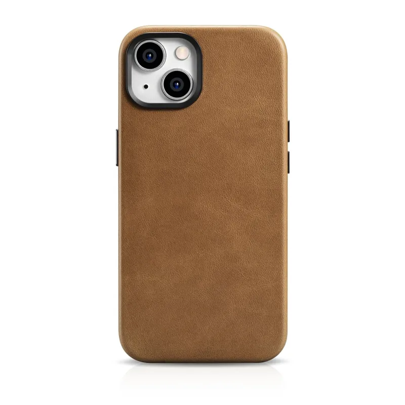 iCarer Oil Wax Premium Leather Case Magnetické kožené puzdro iPhone 14 Plus s MagSafe Brown (WMI14220703-TN)