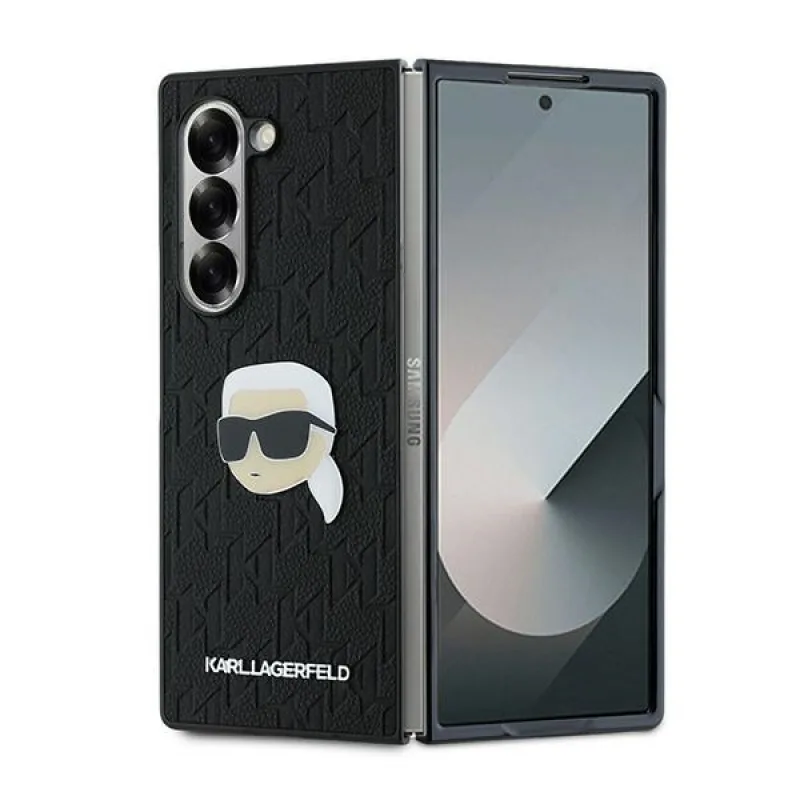 Puzdro Karl Lagerfeld Saffiano Monogram Head Pin pre Samsung Galaxy Z Fold 6 – čierne