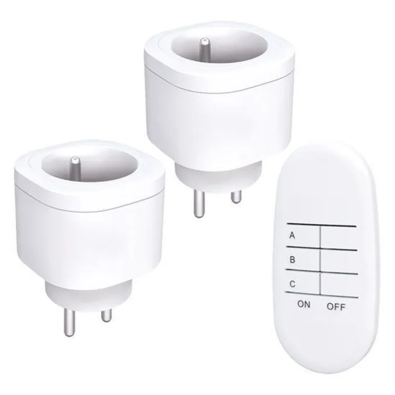 Solight dálkově ovládané zásuvky set 2 + 1, 2 zásuvky, 1 ovladač,…