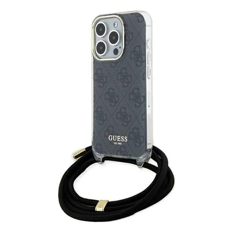 Puzdro Guess Crossbody Cord 4G Print pre iPhone 15 Pro - čierne