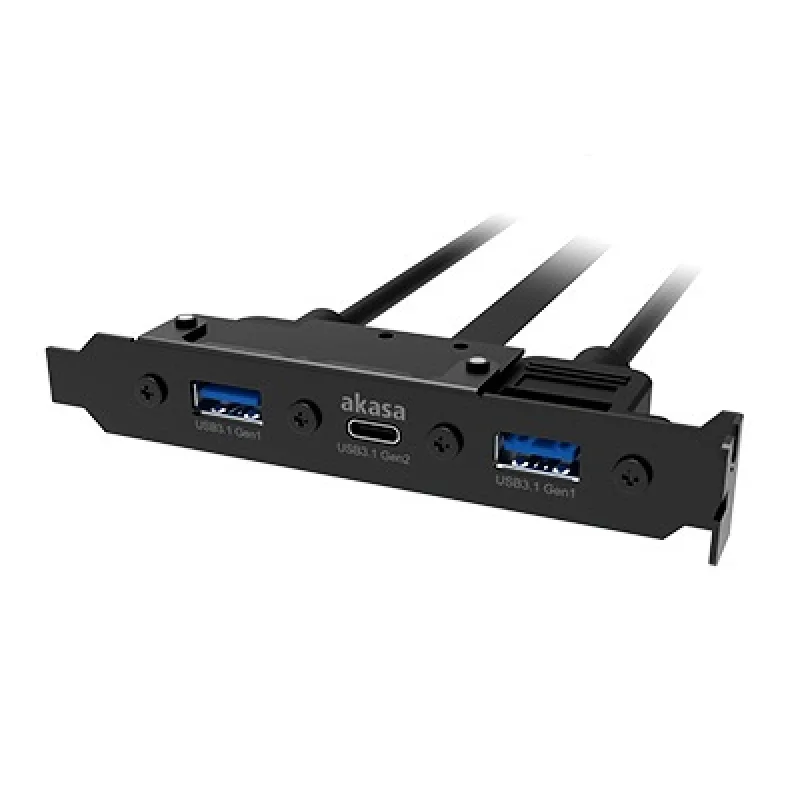 AKASA - USB 3.1 gén 2 typ C a 2x Typ A 3.0 záslepka AK-CBUB52-50BK