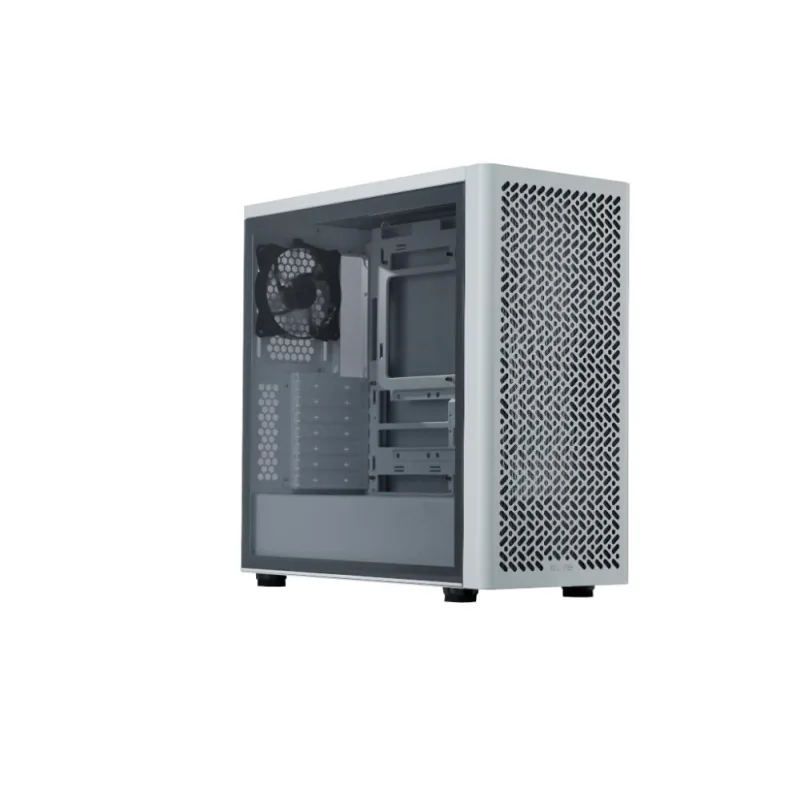 Cooler Master case Elite 502 White Lite, Průhledná bočnice, ATX, 1x…