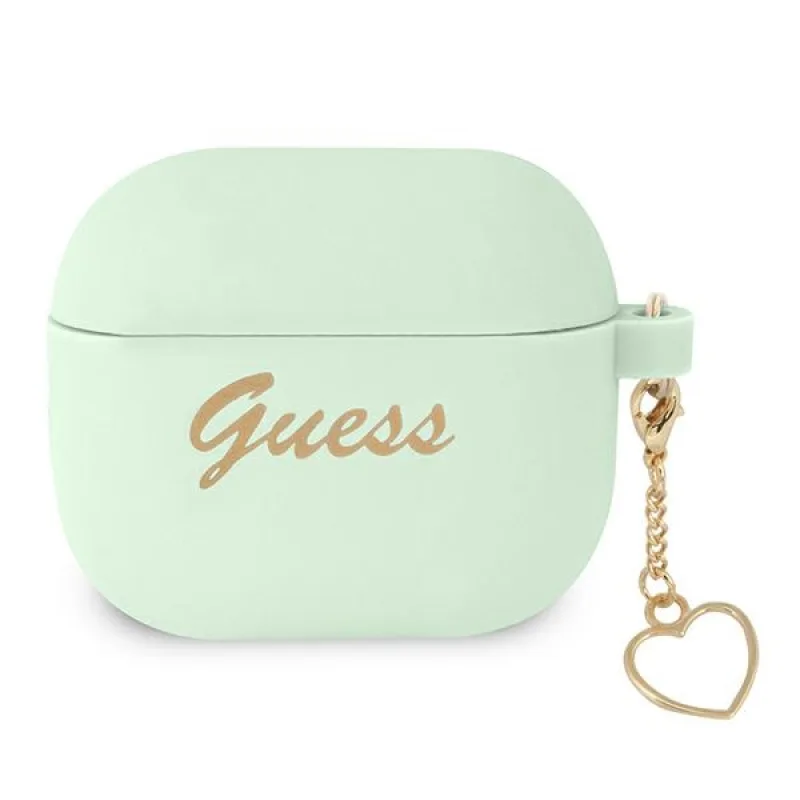 Guess GUA3LSCHSN kryt AirPods 3 zelený/zelený Silicone Charm Heart Collection