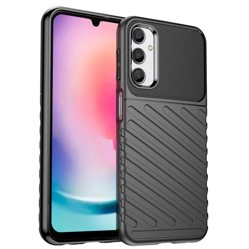 Ochranné silikónové puzdro Thunder Case pre Samsung Galaxy A24 4G čierne
