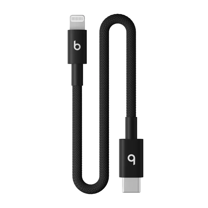 Apple Beats USB-C to Lightning Woven Short Cable (20 cm) - Bolt Black…