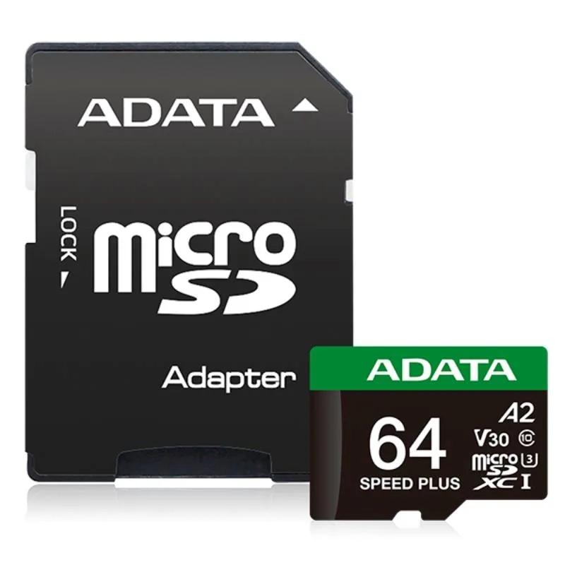 Adata Speed Plus/ Micro SD/ 64GB/ UHS-I U3/ Class 10/ + Adaptér…