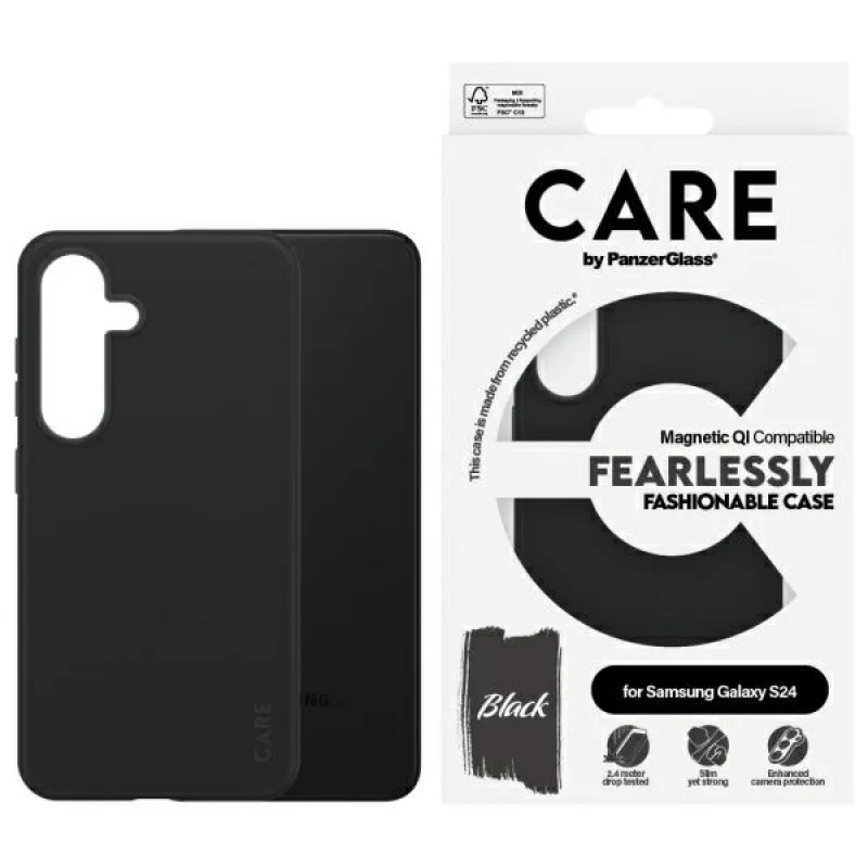 CARE by PanzerGlass Fashion QI Case Samsung Galaxy S24 - čierne