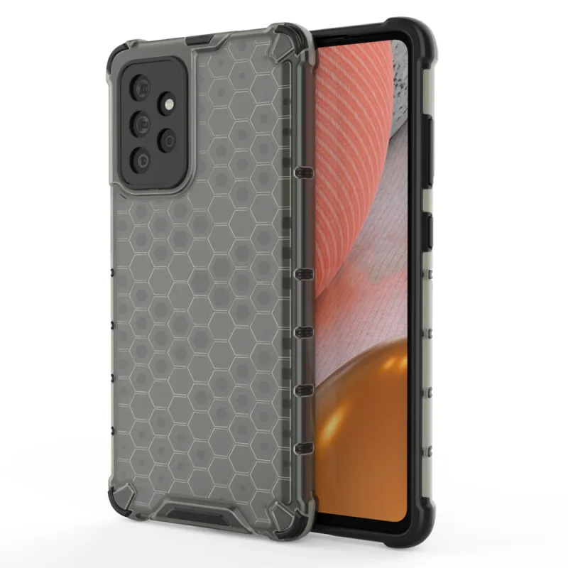 Pancierový kryt Honeycomb Case s TPU Bumper pre Samsung Galaxy A72 4G čierny