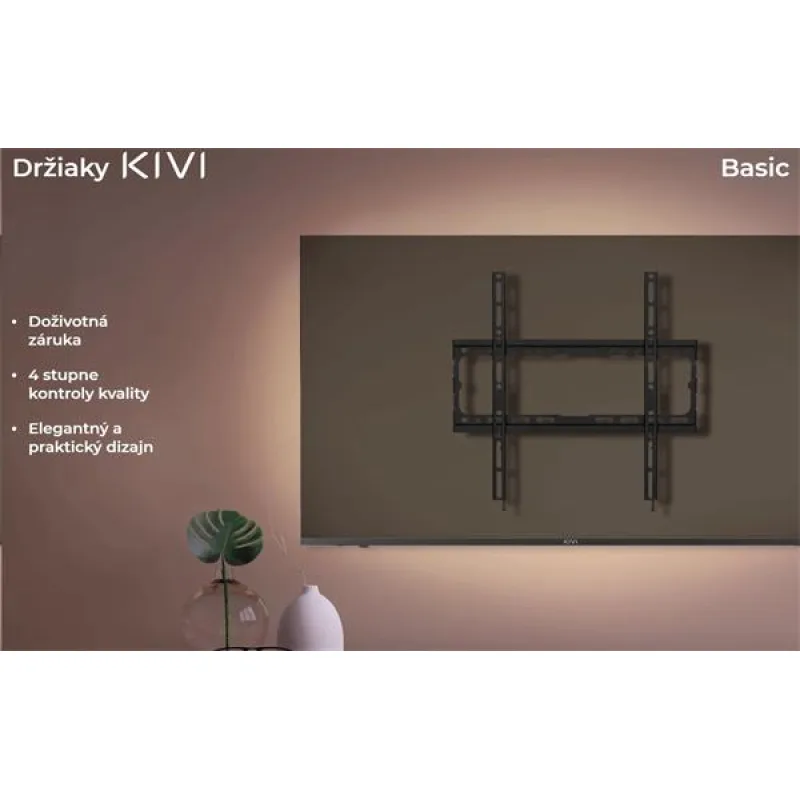 KIVI TV fixný nástenný držiak, VESA max 400x400 , 32 - 70", max 45 kg,…