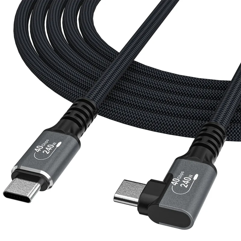 Wozinsky WPS3-UY41S USB-C Thunderbolt 4 240W 1m 4K uhlový kábel – čierny