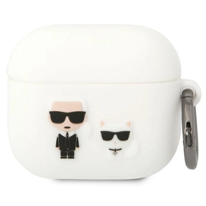 Karl Lagerfeld KLACA3SILKCW kryt AirPods 3 biely/biely Silikón Karl & Choupette