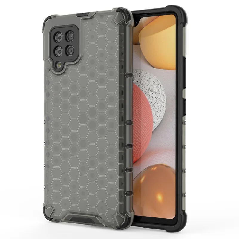 Pancierový kryt Honeycomb Case s TPU Bumper pre Samsung Galaxy A42 5G čierny