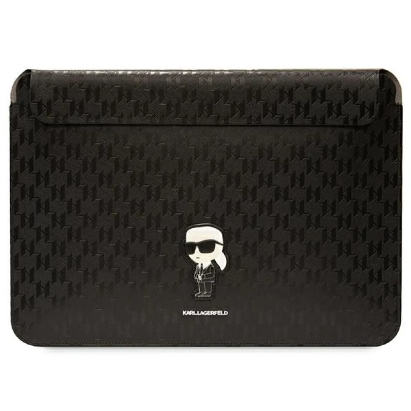 Puzdro Karl Lagerfeld Saffiano Monogram Ikonik na 14" notebook - čierne