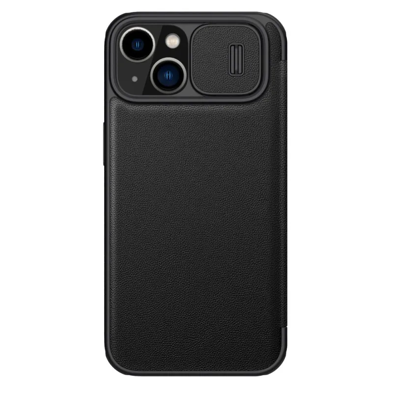 Nillkin Qin Leather Pro Case Kryt fotoaparátu iPhone 14 Plus Kryt puzdra Flip Case Black