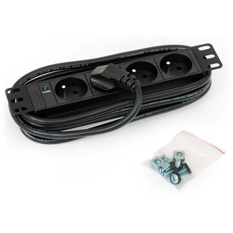 TRITON 10" rozvádzač 4x230V CSN- 2m, čierny RAB-PD-X90-C1