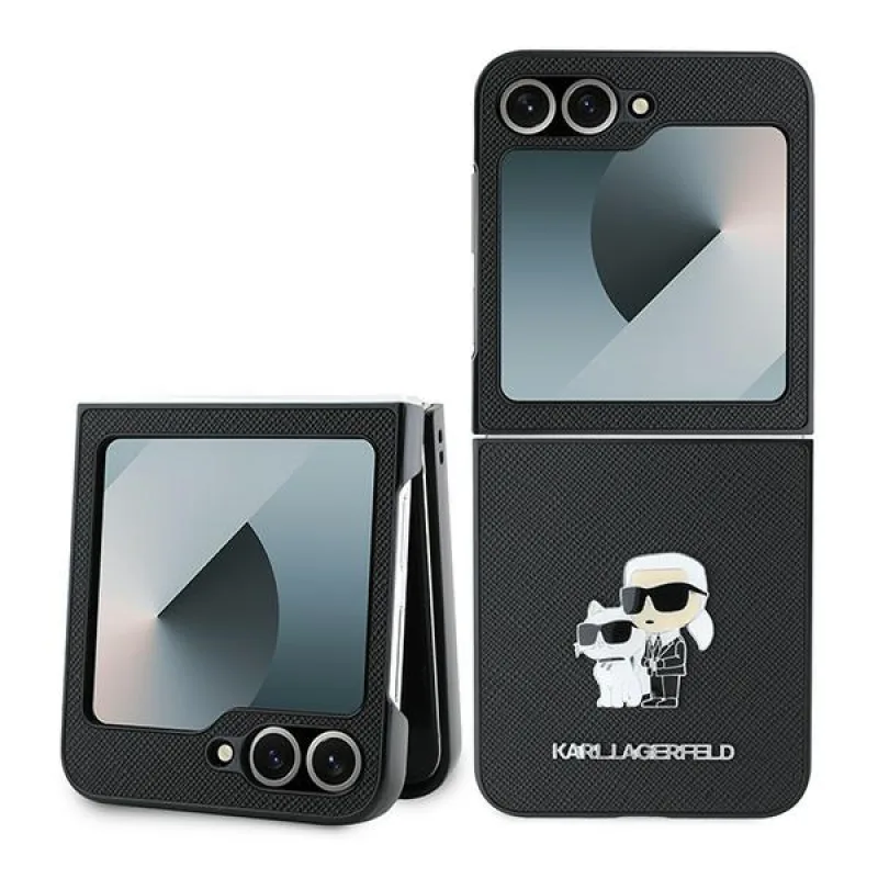 Kryt Karl Lagerfeld Saffiano Metal Pin pre Samsung Galaxy Z Flip 6 – čierny