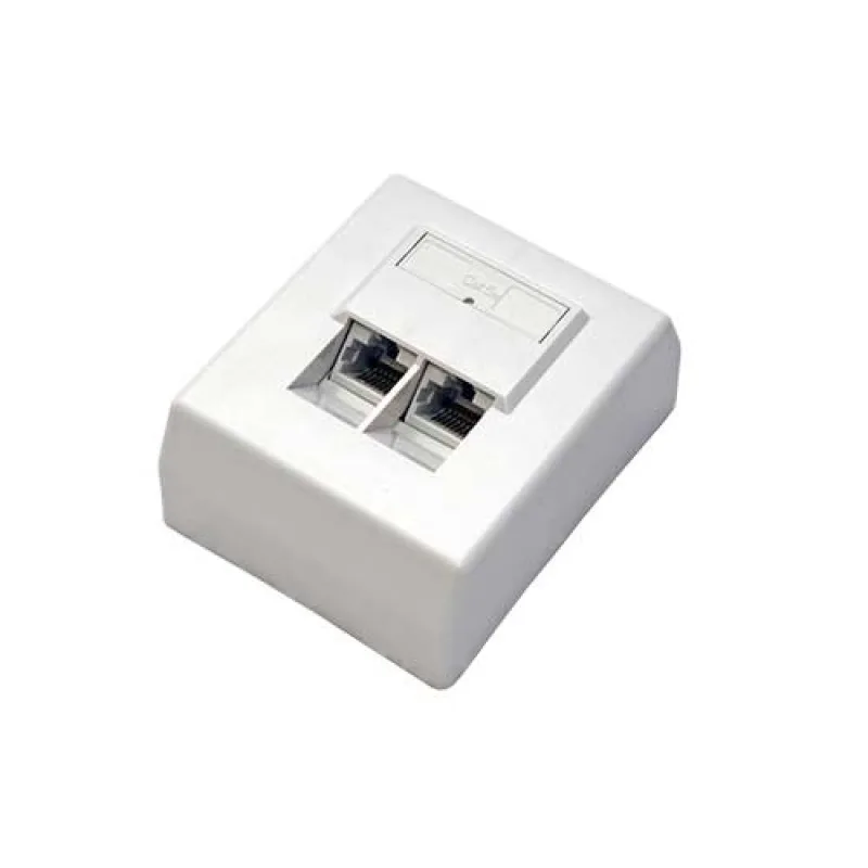 Zásuvka Profi FTP 2 port, Cat5e na om. biela 4150