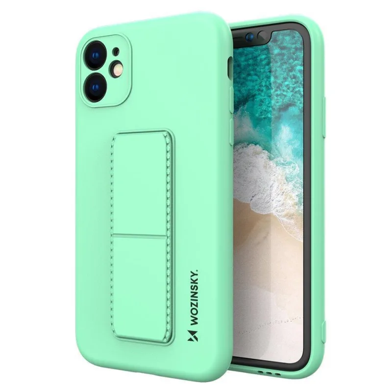 Wozinsky Kickstand Case silikónové puzdro so stojanom pre Samsung Galaxy A72 4G mint