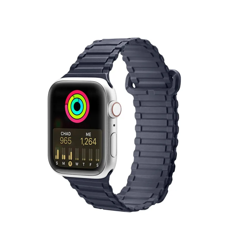 Remienok Dux Ducis (verzia Armor) Apple Watch Ultra, SE, 9, 8, 7, 6, 5, 4, 3, 2, 1 (49, 45, 44, 42 mm) silikónový náramok s magnetickým remienkom modr