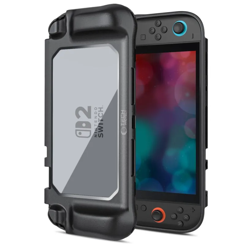 Puzdro Tech-Protect MagMat pre Nintendo Switch 2 – čierne a priehľadné