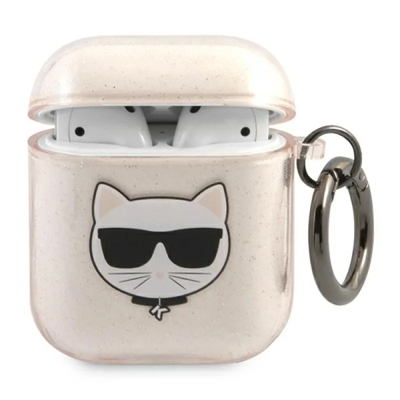 Karl Lagerfeld Glitter Choupette Case pre AirPods 1 / 2 - zlaté