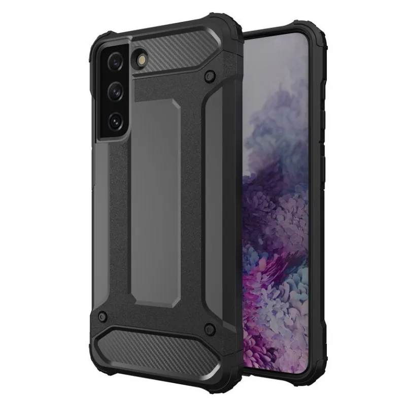 Kryt Hybrid Armor Case Tough Rugged Cover pre Samsung Galaxy S22+ (S22 Plus) čierny
