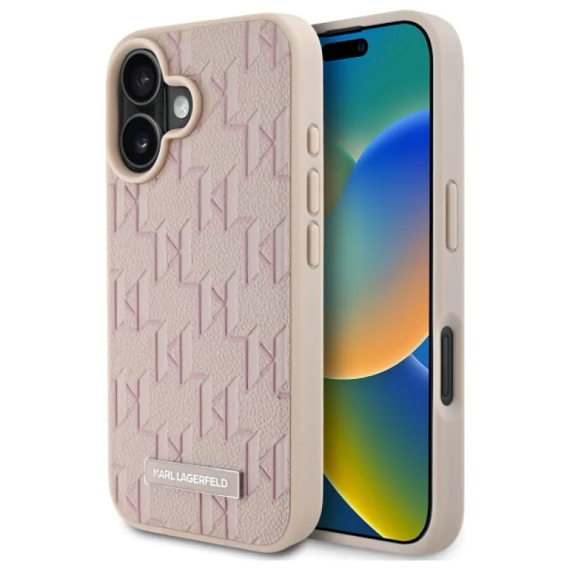Puzdro Karl Lagerfeld Hot Stamp Magsafe iPhone 16 – ružové