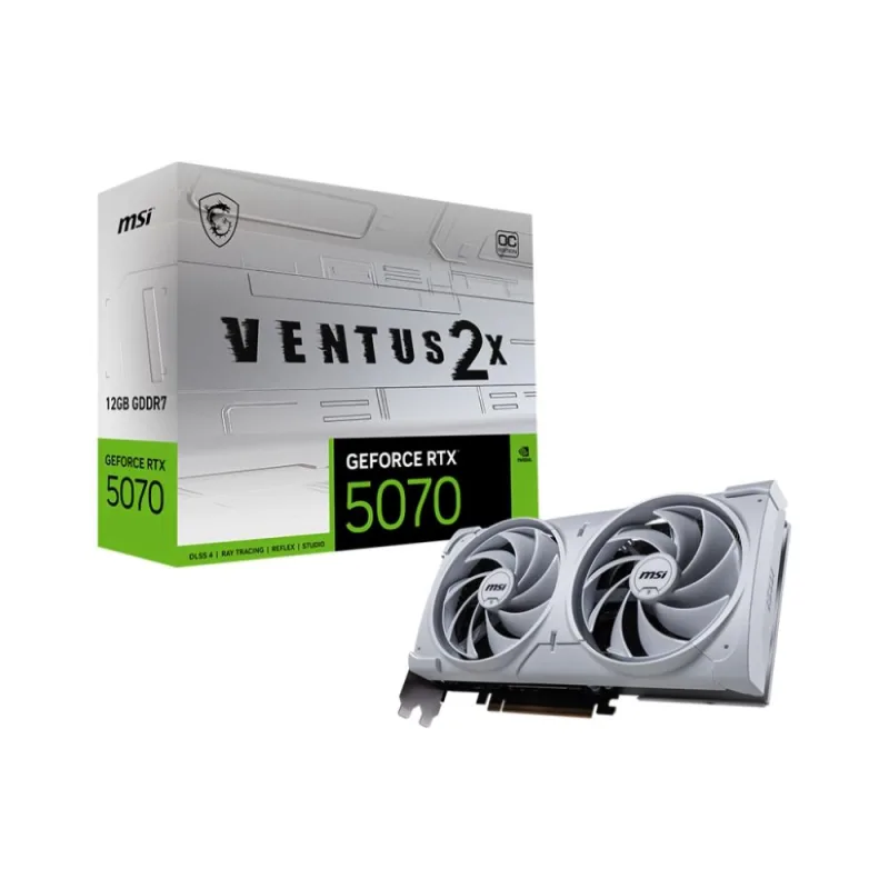 MSI VGA NVIDIA GeForce RTX 5070 12G VENTUS 2X OC WHITE, RTX 5070, 12GB…