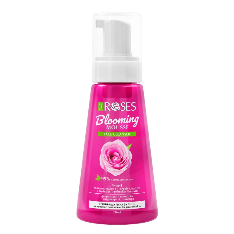 NATURE OF AGIVA 4v1 Rozjasňujúca pleťová pena ROSES 250 ml -