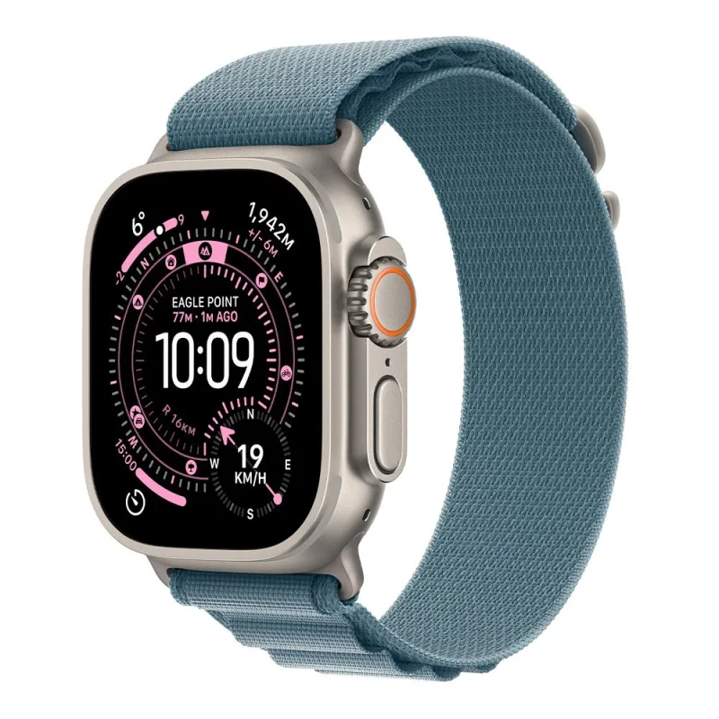 Apple Watch Ultra 3 GPS + Cellular 49mm Prírodný titán so svetlo modrým alpským ťahom - M *Rozbalený*