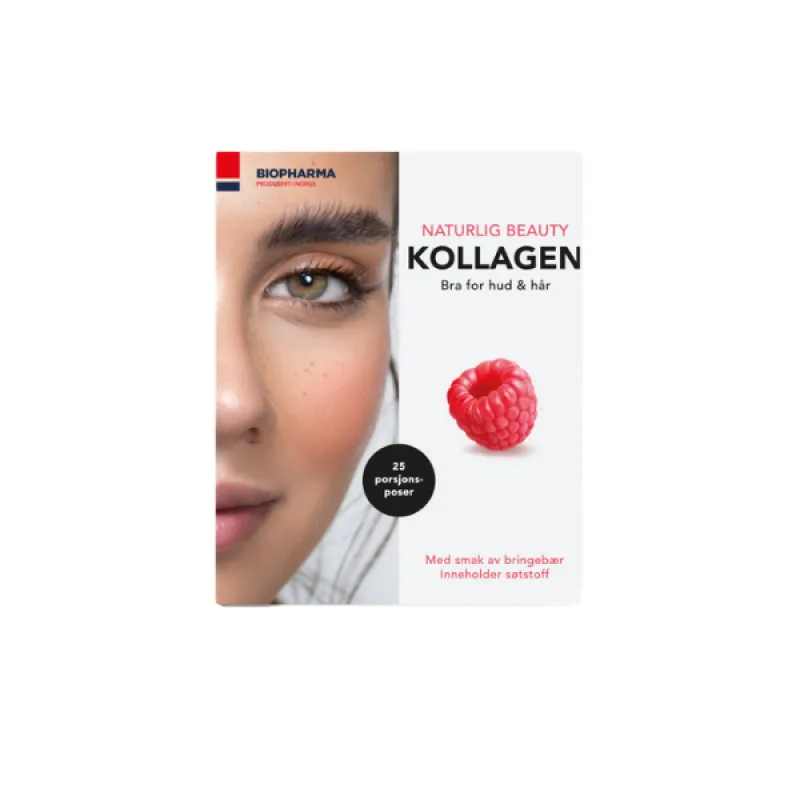 Biopharma Hydrolyzovaný morský kolagén s vitamínom C a biotinom - Norsk Kollagen 25x5 g Príchuť: Malina