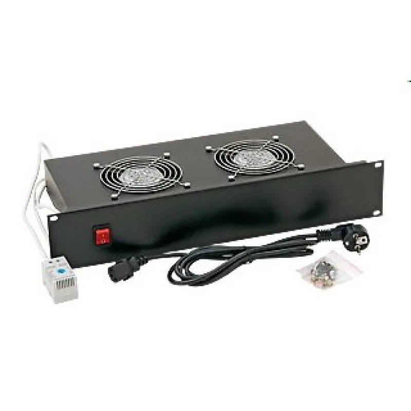 TRITON 19" ventilačná jednotka, 2 ventilátory, s termostatom, 2U