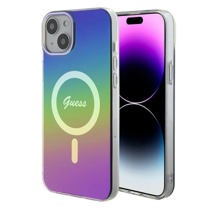 Guess IML Iridescent MagSafe puzdro pre iPhone 15 / 14 / 13 6,1" - viacfarebné