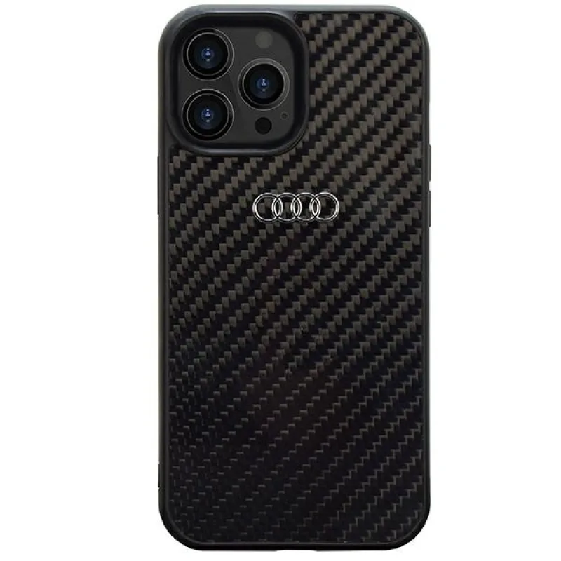 Pevné puzdro Audi Carbon Fiber iPhone 13 Pro Max 6,7" čierno/čierne AU-TPUPCIP13PM-R8/D2-BK